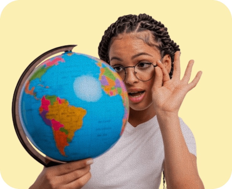Girl with globe